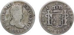 World Coins - Mexico Spanish colony 1820 Mo JJ ½ Real - Fernando VII Silver (.903) Mexico City Mint 1.5g F KM 74