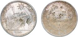 World Coins - French Indochina French colony 1896 A 1 Piastre Silver (.900) (Copper .100) Paris Mint (11858000) 26.96g XF KM 5a.1 KM 5a.2 KM 5a.3 Lec 277->305