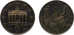 World Coins - Germany Federal Republic 1997 2½ Euro (Europawoche 1997 in Berlin) Brass plated steel (500000) 11.3g BU  X 7 Stein 7