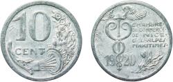 World Coins - France Nice, Commune of Third Republic 1920 THEVENON 10 Centimes - Chambre de Commerce - Nice Aluminium (500000) 1.6g AU El Mon 10.2