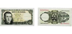 World Coins - Spain Nationalist Government 1951 5 Pesetas Paper XF  P 140