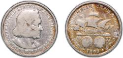Us Coins - United States Federal republic 1893 ½ / Half Dollar (Columbian Exposition) Silver (.900) Philadelphia Mint (1550405) 12.18g VF  KM 117