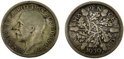 World Coins - Great Britain United Kingdom George V 1929 6 Pence 4th coinage