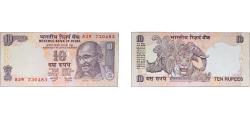 World Coins - India Republic 2012 10 Rupees (Dated Reverse, no Rupee Symbol) Paper UNC P 95