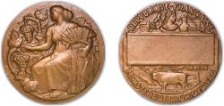 World Coins - France Republic ND Medal - Ministère de l’agriculture Bronze 67.08g UNC