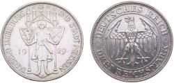 World Coins - Germany Weimar Republic 1929 E 3 Reichsmark 1000th Anniversary of Meissen 15g