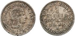World Coins - Germany Kingdom of Prussia 1846 A 1 Silbergroschen - Frederick William IV Billon (.222 silver) Berlin Mint 1.99g XF  AKS 85 Old/Mue 2 321, 325 Jaeg 9 Pr 66 KM 435 Neum 14