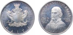 World Coins - Malta Republic 1974 2 Liri (Francesco Abela) Silver (.987) (25000) 10.1g UNC KM 24