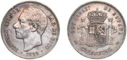 World Coins - Spain Kingdom 1885 *18-87 MSM 5 Pesetas - Alfonso XII (3rd portrait) Silver (.900) Madrid Mint (11802513) 25g XF KM 688