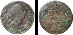 World Coins - Spain Kingdom 1779 4 Maravedis - Carlos III Copper Segovia Mint 4.74g VF  KM 407