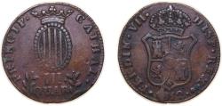 World Coins - Spain  Principality of Catalonia Spanish states 1812 3 Quartos (III QUAR) Copper Majorca Mint 7g VF Cal 1520 KM 115