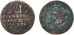 World Coins - Germany Duchy of Mecklenburg-Schwerin Holy Roman Empire 1763 - 1785 6 Pfennigs - Frederick II Billon (.250 silver) 0.72g VF  KM 203