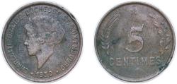 World Coins - Luxembourg Principalty 1930 5 Centimes - Charlotte Bronze Staatliche Münze Baden-Württemberg Mint (5000000) 2.5g VF L 291-1 Weiller 280 KM 40 Schön 21