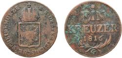World Coins - Austria 1816 G 1 Kreuzer - Franz I Copper 8.35g VF  KM 2113
