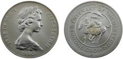 World Coins - Isle of Man Dependency of the British Crownlocated Elizabeth II 1980 1 Crown 200th Anniversary of the Derby