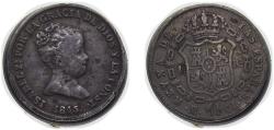 World Coins - Spain Kingdom 1845 M CL 1 Real - Isabel II (1st portrait) Silver (.812) Madrid Mint 1.45g VF KM 518.1