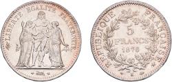 World Coins - France Third Republic 1876 K 5 Francs Silver (.900) Bordeaux Mint (1732263) 25.01g XF Franc 2014 334/18 KM 820.2