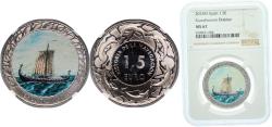 World Coins - Spain Kingdom 2018 M 1.5 Euro (Scandinavian Drakkar) Copper-nickel (10000) NGC MS 67  KM 1413