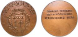 World Coins - France Fifth Republic 1979 Medal - Semaine fédérale cyclotourisme Narbonne Bronze 97.26g UNC