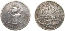 World Coins - Mexico Federal Republic 1883 Zs S 25 Centavos Silver (.903) Zacatecas Mint (193000) 6.5g VF KM 406.9
