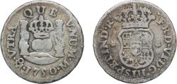 World Coins - Mexico Spanish colony 1750 Mo ½ Real - Fernando VI Silver (.917) Mexico City Mint 1.6g VF KM 67
