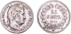 World Coins - France Kingdom Louis-Philippe I 1846 A 25 Centimes 1.2g