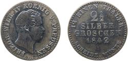 World Coins - Germany Kingdom of Prussia 1842 A 2½ Silbergroschen - Frederick William IV Billon (.375 silver) Berlin Mint (8954288) 3.03g VF  AKS 83 Old/Mue 2 319 Jaeg 9 Pr 67 KM 444 Neum 13