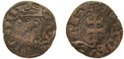 World Coins - Spain Kingdom of Aragon Spanish states ND (1213-1276) Denier - Iacobus I Billon Jaca Mint 0.7g VF Cru 318