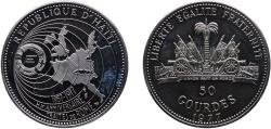 World Coins - Haiti Second Republic 1977 50 Gourdes (European Market) Silver (.925) Ottawa Mint (364) 21.5g PF  KM 130.1 KM 130.2