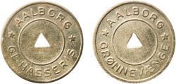 World Coins - Denmark Kingdom ND Token - Aalborg; Grønnevænge; GL-Hasseris 2.21g UNC