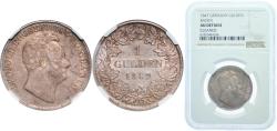 World Coins - Germany Grand-duchy of Baden German states 1847 1 Gulden - Leopold I Silver (.900) Staatliche Münze Baden-Württemberg (396740) 10.6g NGC AU  KM 219