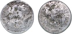 World Coins - Peru Spanish colony 1781 LIMAE MI 8 Reales - Charles III (Colonial Milled Coinage) Silver (.903) Lima Mint 26.25g VF Chopmarked KM 78