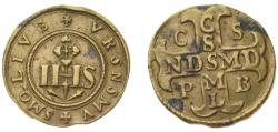 World Coins - Italy Italian states 17th Century Medal - Montecassino Abbey Brass 4.3g AU