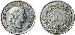 World Coins - Switzerland Federal State 1946 B 10 Rappen (Libertas; copper-nickel) Copper-nickel (75% copper, 25% nickel; non-magnetic) Bern Mint (4010000) 3g XF  HMZ 2 1210 Divo/Tob19 314 KM 2