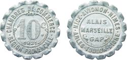World Coins - France Provence-Alpes-Côte d'Azur, Region of Third Republic 1921 10 Centimes - Chambres de Commerce - Provençal Region (Silver) Silver Thévenon & Co. Mint 1.54g UNC  Élie mon 10.1