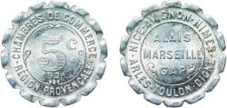 World Coins - France Provence-Alpes-Côte d'Azur, Region of Third Republic 1921 5 Centimes Aluminium Thévenon & Co. Mint (1000000) 1.24g UNC  El Mon 10.6