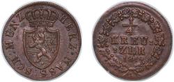 World Coins - Germany Duchy of Nassau German states 1819 ¼ Kreuzer - William Copper (4932000) 1.17g AU AKS 55 Jaeg 7 NW 1 KM 41 C 35