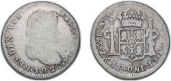World Coins - Zacatecas, State of Spanish colony 1820 AG 2 Reales - Ferdinand VII (Zacatecas - Royalist Coinage) Silver (.903) 6.5g F KM 93.4