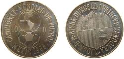World Coins - Andorra Principalty 1986 10 Diners - Joan Martí i Alanis (XIII FIFA World Cup) Silver (.900) Karlsruhe Mint (10000) 8g PL KM 34