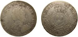 World Coins - France Kingdom 1726 A 1 Écu - Louis XV Silver (.917) Paris Mint (8114701) 28.9g VF Dy royales 1675 GadR 321 KM 486 Ciani 2117