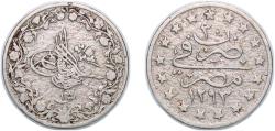World Coins - Egypt AH1293 (1904) 1 Qirsh - Abdul Hamid II Copper-nickel (75% Copper, 25% Nickel) (500000) 4.98g XF  KM 299 MHC 165