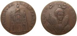 World Coins - Great Britain United Kingdom 1794 ½ Penny (Sussex - Chichester / Elizabeth I) Copper 9.63g VF DH 15