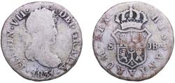 World Coins - Spain Kingdom 1831 SJB ½ Real - Fernando VII Silver (.812) Seville Mint 1.33g F KM 482.3 Cal 1398