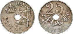 World Coins - Spain Kingdom 1927 PCS 25 Centimos Copper-nickel (75% copper, 25% nickel) Royal Mint of Spain (12000042) 6.86g XF KM 742 Cal 66 Schön 14