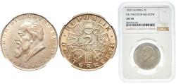 World Coins - Austria First Republic 1929 2 Schillings (Theodor Billroth) Silver (.640) Vienna Mint (2000000) 12g NGC AU 58  KM 2844 Schön 48