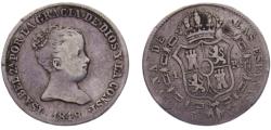 World Coins - Spain Kingdom Isabel II 1848 M CL 1 Real 1st portrait 1.3g