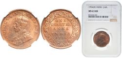 World Coins - India British Raj 1936 • ¼ Anna - George V Bronze Calcutta Mint (61926000) 4.85g NGC MS 63  KM 512