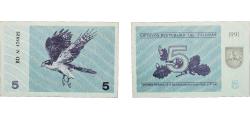 World Coins - Lithuania Republic 1991 5 Talonas ("Coupon") Paper AU  P 34