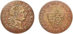 World Coins - Great Britain United Kingdom 1797 Spade Guinea Gaming Token - George III (In memory of the good old days) Brass 3.66g AU
