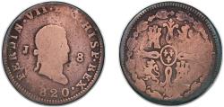 World Coins - Spain Kingdom 1820 J 8 Maravedis - Ferdinand VII (Jubia; 2nd portrait) Copper Jubia Mint 10g F KM 491